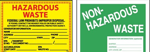 Lead Waste Hazardous and Non-Hazardous Labels