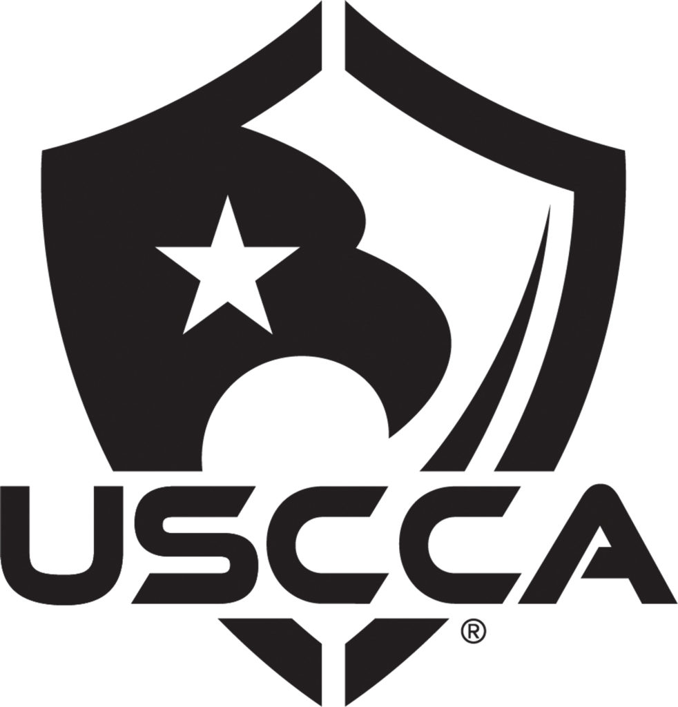 United States Concealed Carry Association Black logo. Eagle on shield with USCCA text.