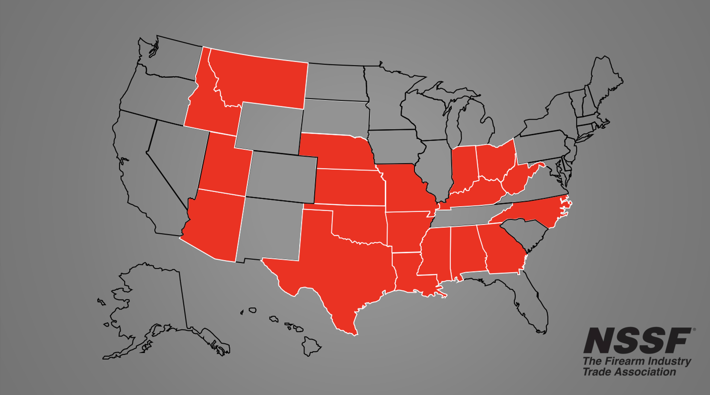 Map of U.S. highlighting 19 states where AGs have voiced concerns about BlackRocks ESG agenda.
